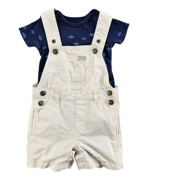 Toddler Overalls 12 mo Carters Ripstop Cotton Treasure Hunter Bib Style Shorts - Picture 1 of 15